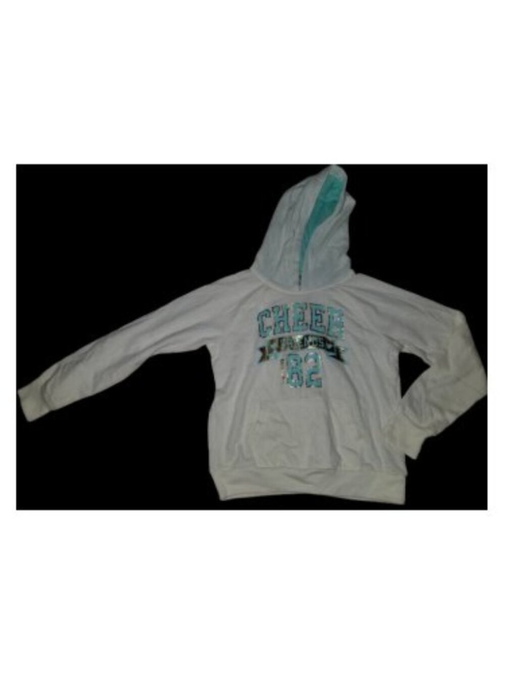 DANSKIN NOW White Hooded CHEER FRIENDS Sweatshirt Girls Size 7-8